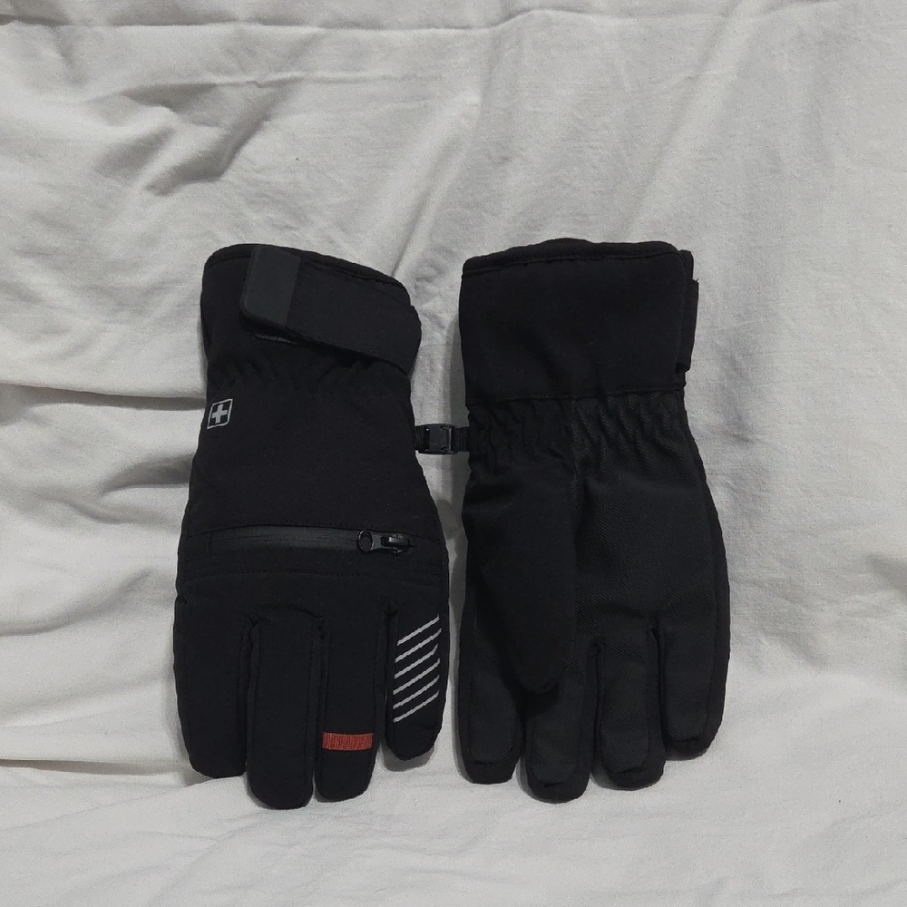 Kids Black Winter Gloves L/Xl